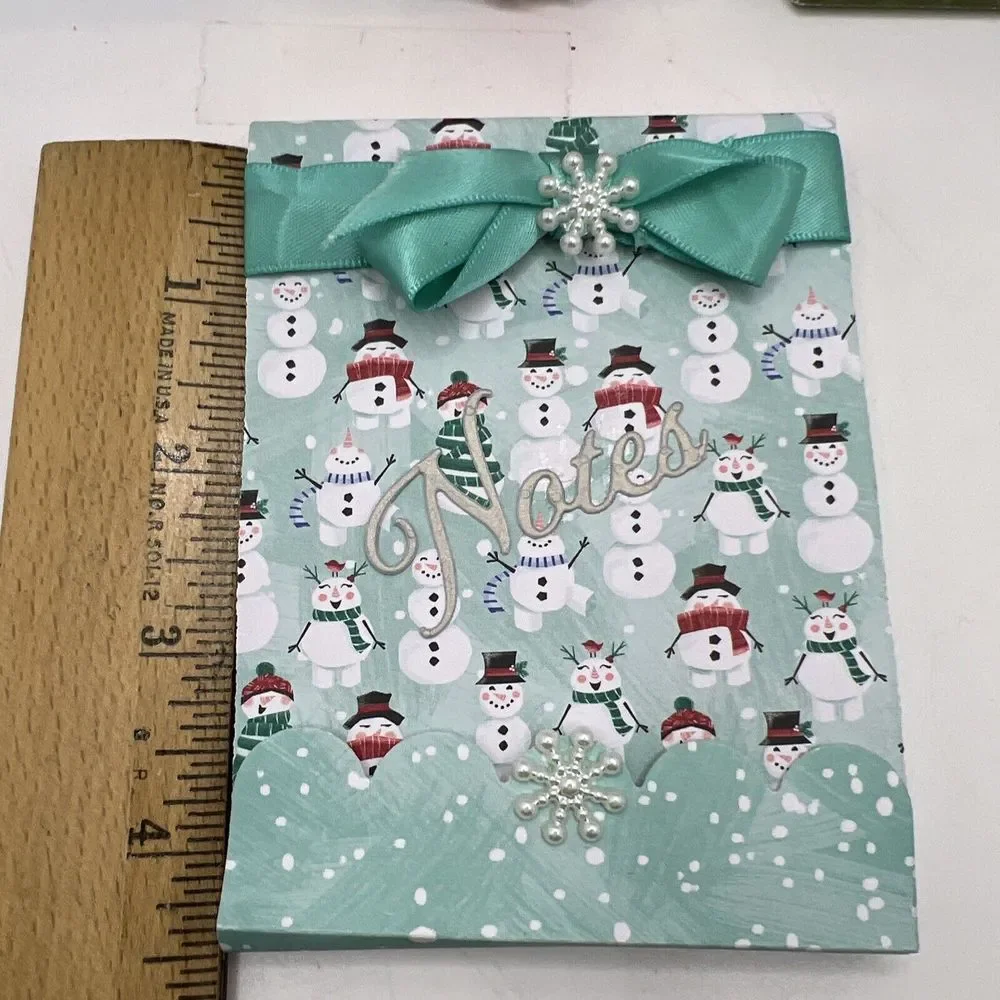 Handmade Christmas Holiday Notes Notepad W/ Little‎ Pen Great Stocking Stuffer